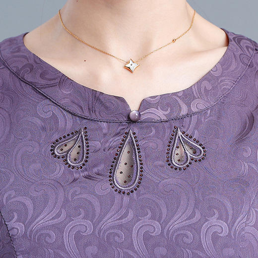 QYM 15A37-L印花修身时尚连衣裙简约气质优雅A字裙 商品图3