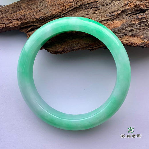 派瑞翡翠 翡翠手镯 糯种 飘花 商品图2