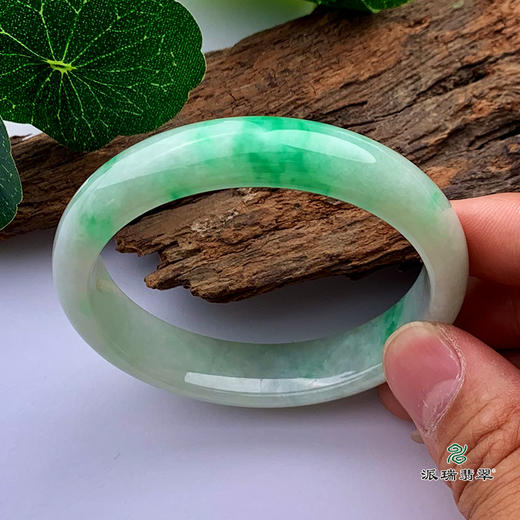 派瑞翡翠 翡翠手镯 糯种 飘花 商品图1