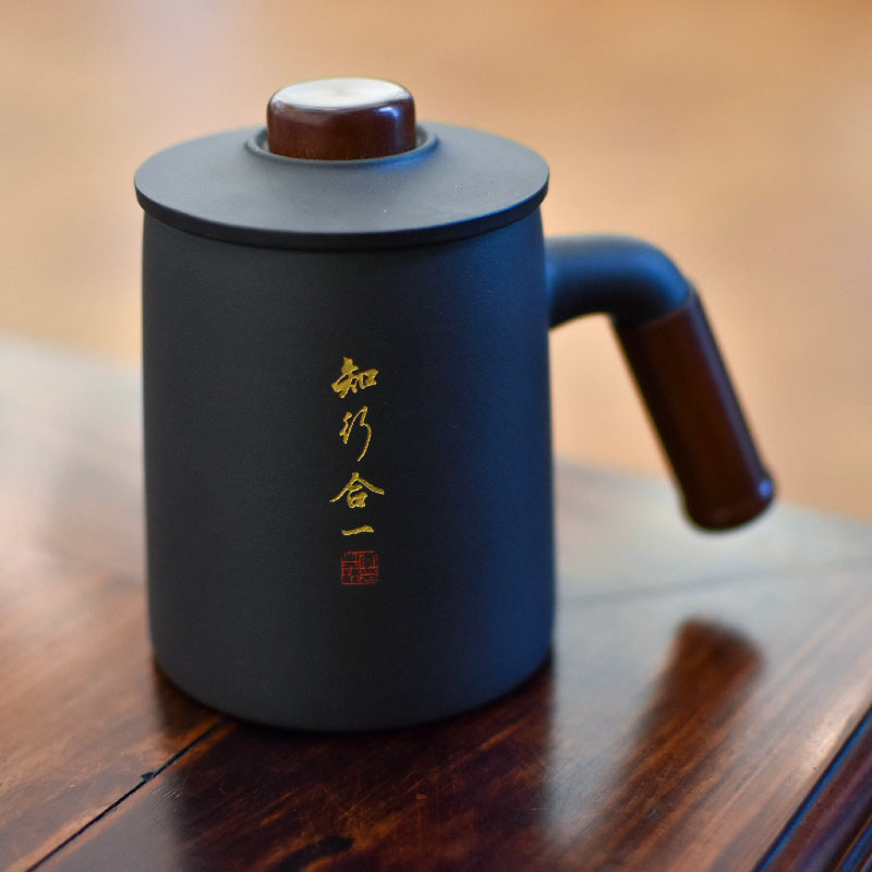 羽诗制造出品 知行合一阳明心学紫砂将军杯