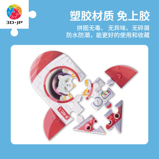 【折扣商品 不退不换】42片 造型儿童拼图套装 T1109 小小拼图家-Pazzy冒险日记-领航员 商品图2
