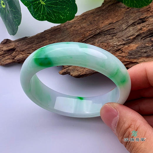 派瑞翡翠 翡翠手镯 糯种 飘花 商品图1