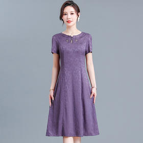 QYM 15A37-L印花修身时尚连衣裙简约气质优雅A字裙