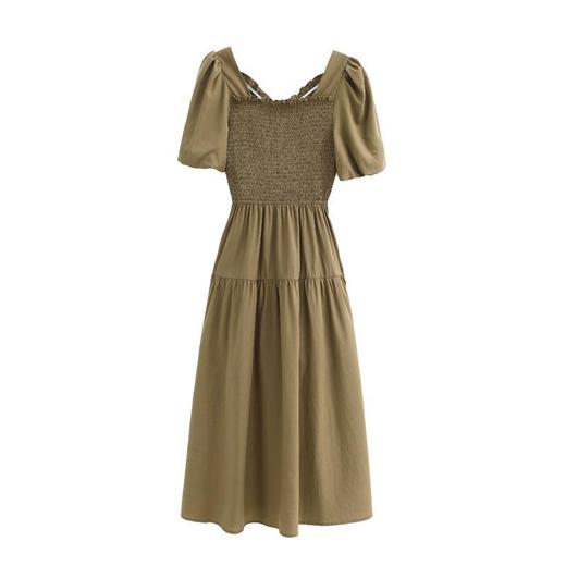 法式白色连衣裙夏季女气质高级2023女装新款开叉松紧显瘦小众长裙 商品图4