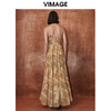 VIMAGE纬漫纪秋季新款扎染印花显瘦高腰性感吊带连衣裙V2007610 商品缩略图4