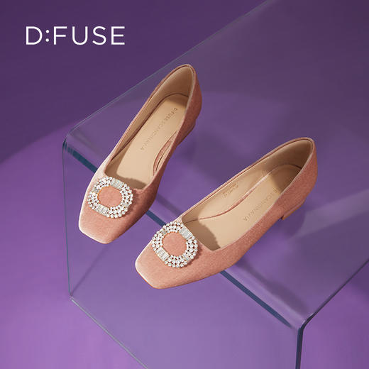 迪芙斯D:FUSE女鞋2023秋季新款单鞋女方头烫钻漆牛皮气质通勤女鞋DF33111068 商品图13