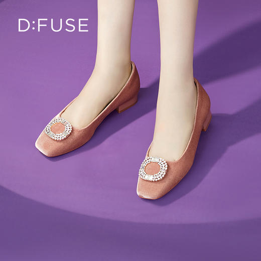 迪芙斯D:FUSE女鞋2023秋季新款单鞋女方头烫钻漆牛皮气质通勤女鞋DF33111068 商品图12