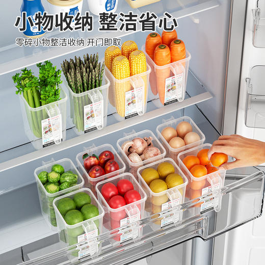 「9.9元包邮！分类整洁」冰箱侧门收纳盒 抽屉式冷冻盒带盖蔬菜鸡蛋盒透明储物收纳整理食品保鲜盒 商品图2
