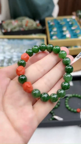 碧玉单圈-玛瑙南红三不猴子圆珠