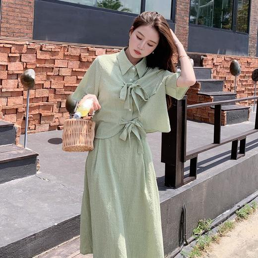 法式小个子温柔风两件套女2023年夏季新款时尚小衫高腰半身裙套装 商品图4