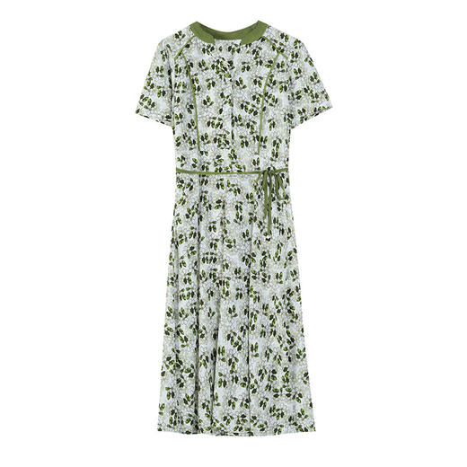 韩版减龄，气质百搭显瘦A字裙复古印花雪纺连衣裙AHM-qcyg3232 商品图4