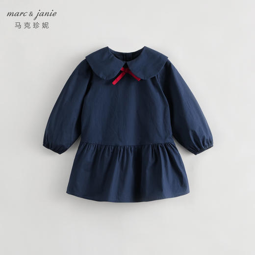 马克珍妮秋装新款 女童学院风裙子娃娃领全棉连衣裙231396 商品图0