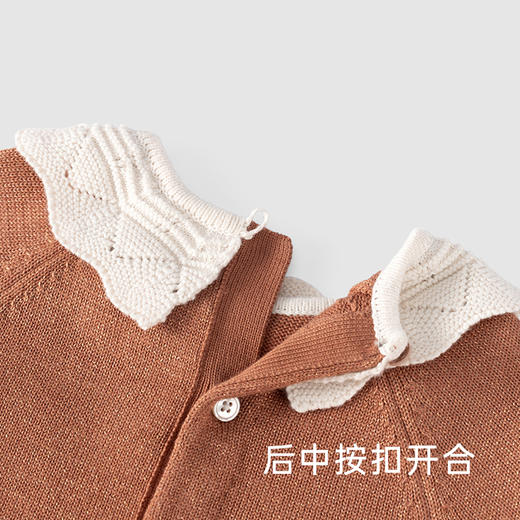 【商场同款】英氏女宝宝烁金毛织裙休闲荷叶边春秋连衣裙 商品图4