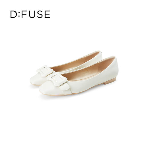 迪芙斯D:FUSE女鞋秋款单鞋女方头羊皮几何扣柔软舒适平底鞋DF33111081 商品图2