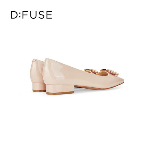 迪芙斯D:FUSE女鞋2023秋季新款单鞋女方头烫钻漆牛皮气质通勤女鞋DF33111068 商品图6