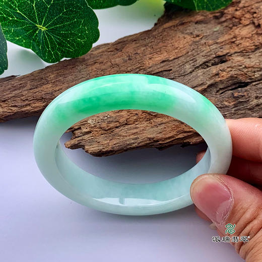 派瑞翡翠 翡翠手镯 糯种 飘花 商品图3