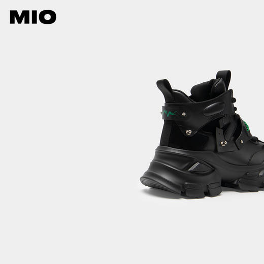 MIO米奥圆头高跟增高鞋老爹鞋机能运动高帮鞋酷感厚底休闲鞋女M235636073 商品图4