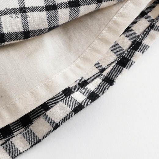 马克珍妮秋装新款 女童全棉黑白格纹百褶短裙 儿童半身裙231585 商品图4