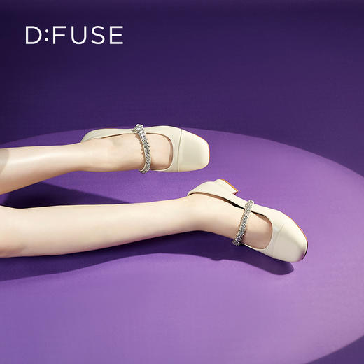 迪芙斯D:FUSE女鞋秋款单鞋女玛丽珍鞋羊皮圆头钻链低跟女鞋DF33111067 商品图9
