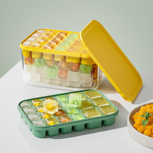 「DIY自制冰棍」硅胶冰格冰块模具 家用制冰模具大容量储冰盒 冰棍冰淇淋雪糕模具餐饮用具 商品图0