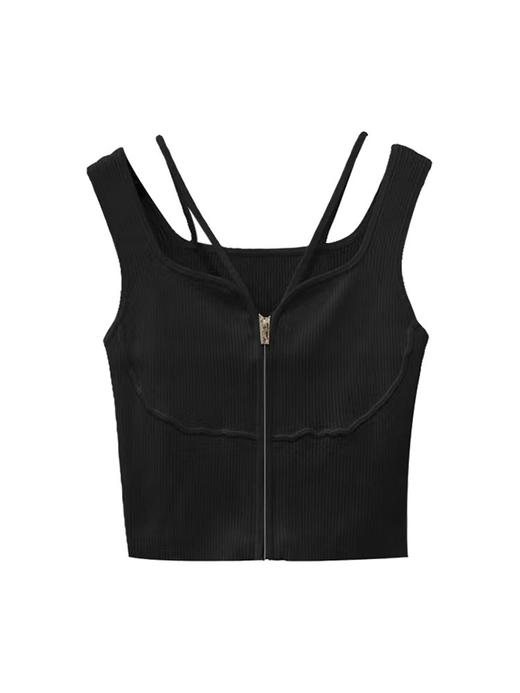 【于文文同款黑色吊带背心】夏天外穿春秋内搭打底衫 甜辣妹小个子上衣 性感v领吊带设计 各种身型随意穿搭 升级面料舒适亲肤 商品图4