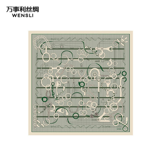 万事利“穗穗平安”63厘米双面印花真丝中方巾 商品图3