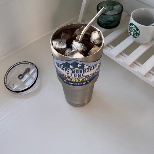 【家居百货】900ml超大容量 移动冰箱式【冰霸杯】304不锈钢 食品级PP防溅盖 商品图3