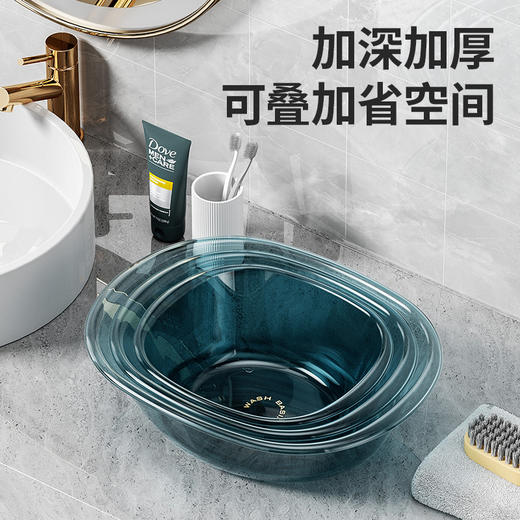 「三色可选！多规则任选」加大加厚脸盆 家用洗菜洗手盆塑料学生宿舍洗脚洗衣盆子婴儿洗脸盆清洁工具 商品图3