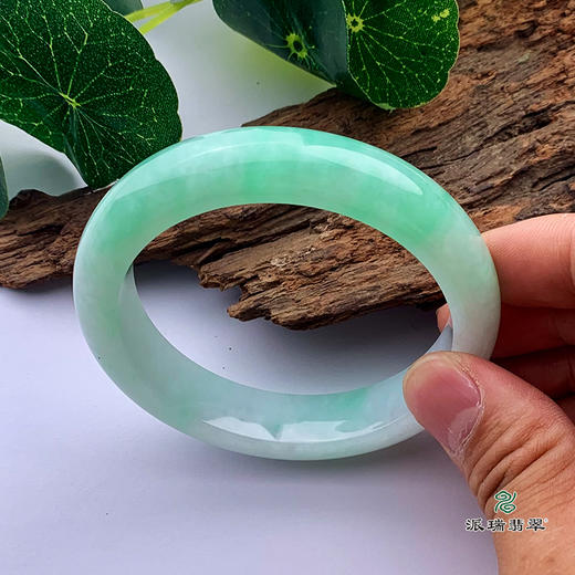 派瑞翡翠 翡翠手镯 糯种 飘花 商品图3