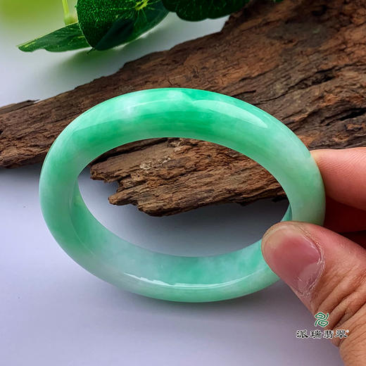 派瑞翡翠 翡翠手镯 糯种 飘花 商品图1