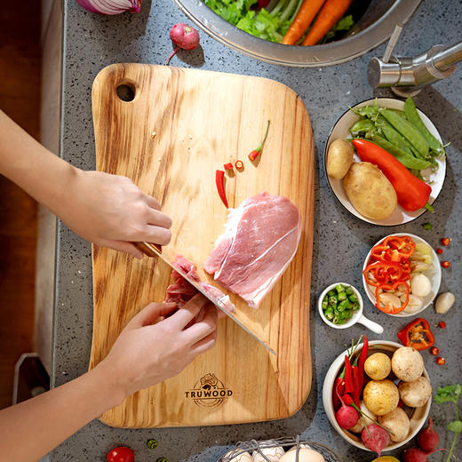 truwood澳洲樟木原木抗菌防霉实木切菜板牛排板家用粘板案板双面砧板 商品图0