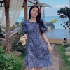 复古名族风印花连衣裙女装2023夏季新款小个子减龄中长款裙子配包 商品缩略图3
