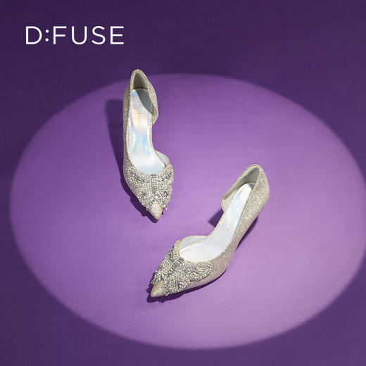 迪芙斯D:FUSE女鞋秋款单鞋女高跟鞋格利特蝴蝶结宴会单鞋女DF33114073 商品图11