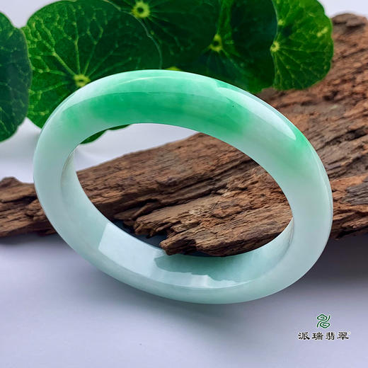 派瑞翡翠 翡翠手镯 糯种 飘花 商品图0