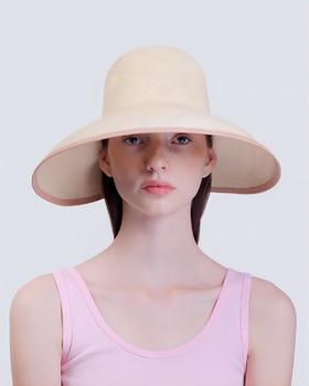 Blanc - June - Natural Straw/Pink Elastic Band - 帽子 - 原色