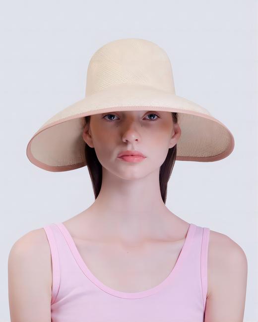 Blanc - June - Natural Straw/Pink Elastic Band - 帽子 - 原色 商品图0