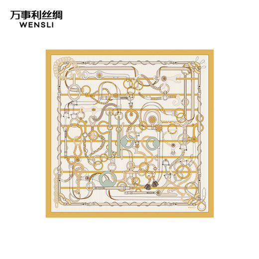 万事利“穗穗平安”63厘米双面印花真丝中方巾 商品图1