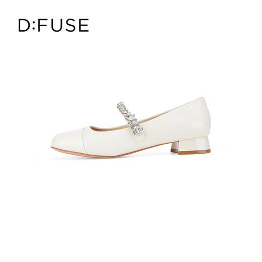 迪芙斯D:FUSE女鞋秋款单鞋女玛丽珍鞋羊皮圆头钻链低跟女鞋DF33111067 商品图1