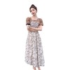 法式复古泡泡袖碎花连衣裙女夏季新款欧货撞色拼接长款高级感裙子 商品缩略图4