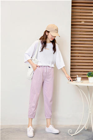 MH竹纤维女士休闲八分裤34198 商品图0