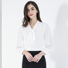 罗蒙春夏薄款雪纺长袖衬衫女士休闲百搭商务通勤蝴蝶结雪纺衬衣 商品缩略图5