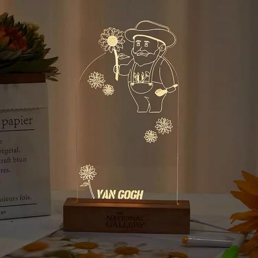 The National Gallery大师系列 萌版梵高发光写字板摆件USB小夜灯氛围灯 商品图1