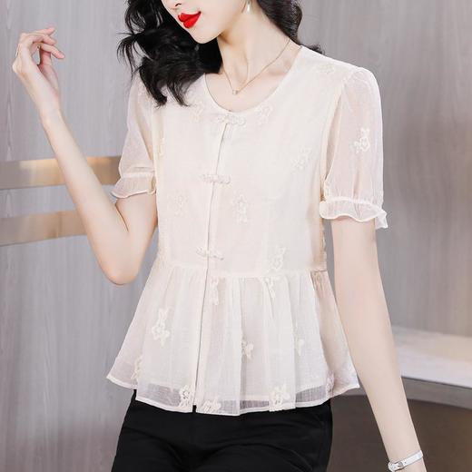 夏季新款，短袖上衣显瘦遮肚洋气设计感钉珠小衫K-4101T1211 商品图3