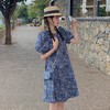 复古名族风印花连衣裙女装2023夏季新款小个子减龄中长款裙子配包 商品缩略图1