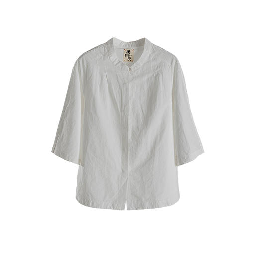 绽放509朵【黑白灰系列·女公子】高端汉麻棉自然肌理显瘦衬衫 商品图3