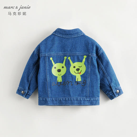 马克珍妮秋装新款 男童趣味外星人涂鸦纯棉牛仔外套231390 商品图3
