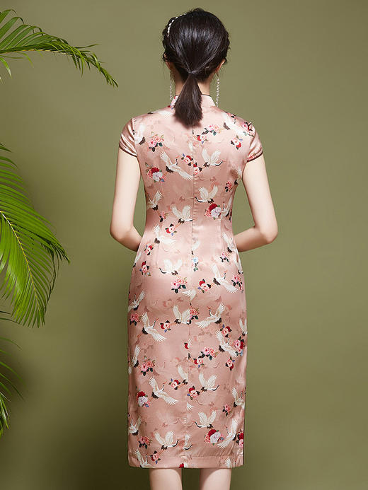 新款复古，真丝缎日常改良旗袍连衣裙OY21687 商品图3