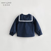 马克珍妮秋装新款 女童学院风海军领全棉衬衫 儿童衬衣231360 商品缩略图2