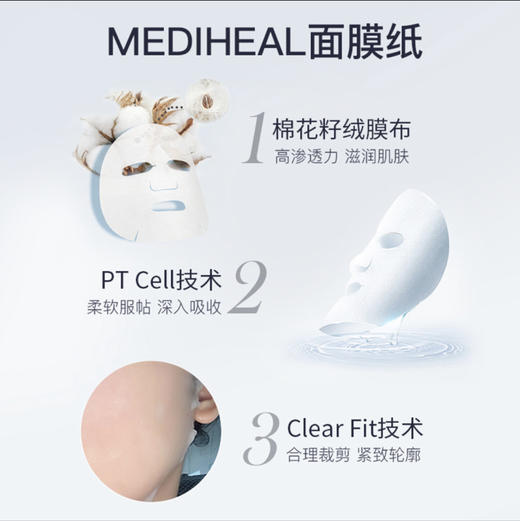 美迪惠尔可莱丝NMF水库面膜玻尿酸补水保湿滋润10片一盒 商品图2