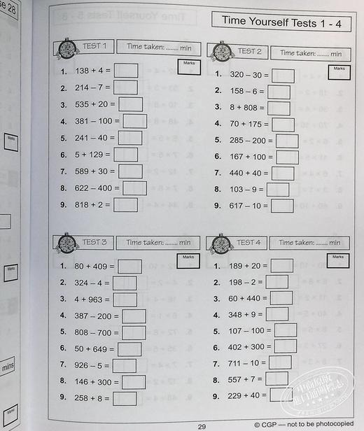 【中商原版】CGP Catch-Up 小学三年级英语数学综合技能练习套装7册 趣味练习 学练结合 英文单词拼写 心算数数 7-8岁 商品图6